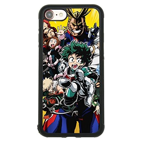 My Hero Academia Anime Manga Comic Theme Case for iPhone 7, iPhone 8 (4.7 Inch) TPU Silicone Gel Edge + PC Bumper Case Skin Protective Printed Phone Full Protection Cover Cover