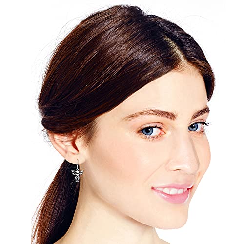 AeraVida Guardian Angel of Love Filigree Sterling Silver Dangle Earrings, 16x30mm4