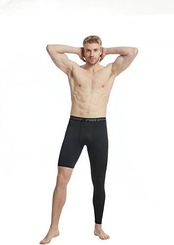 Miniatura 5 de Pantalones deportivos ajustados de una sola pierna de baloncesto para hombre, pantalones de compresión de 12 de una pierna, ropa interior atlética
