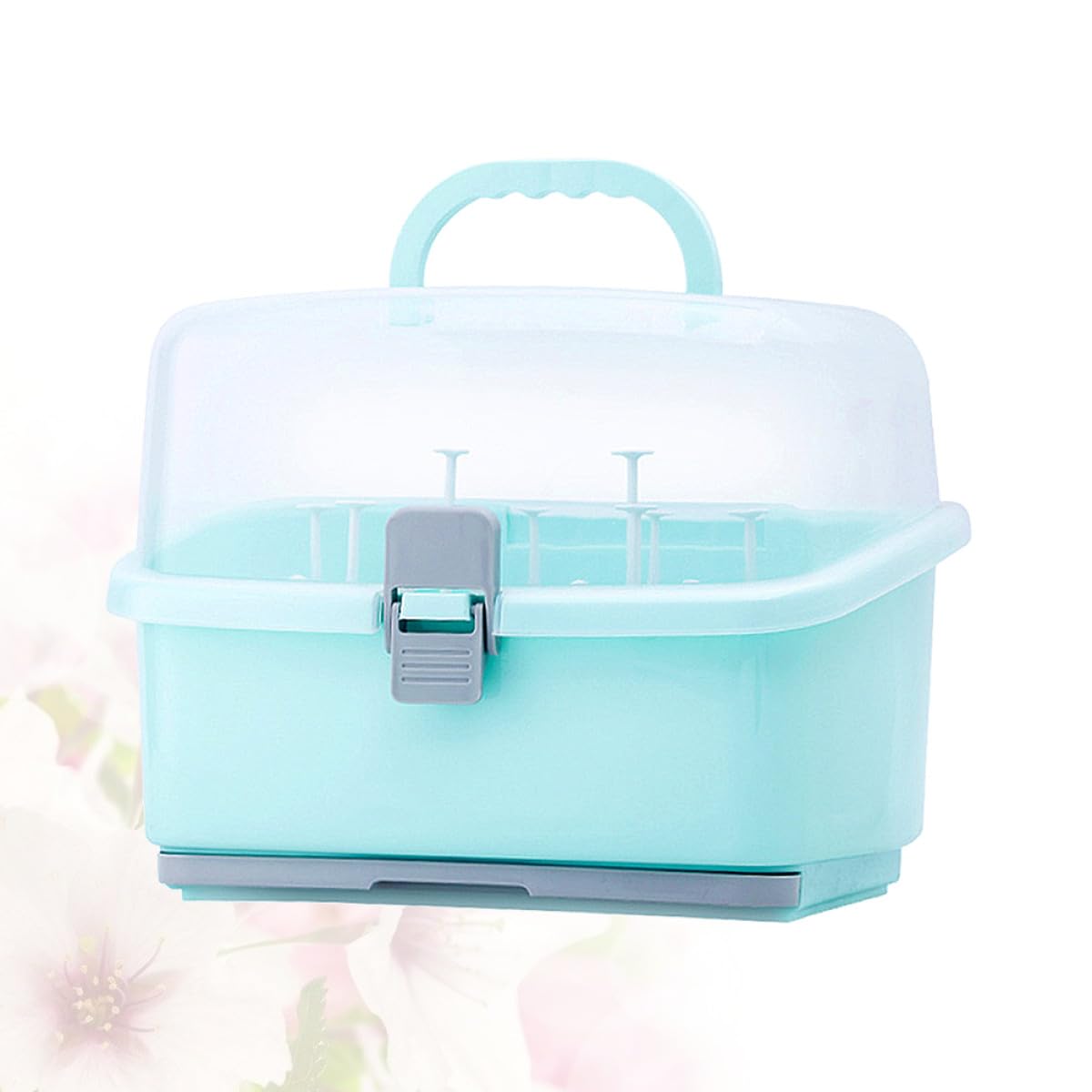 Aufbewahrungsbox für Babyflaschen aus Kunststoff, Grün, Tragbar | Schnuller und Babyflasche, Leicht zu Reinigen, für Zuhause und Unterwegs