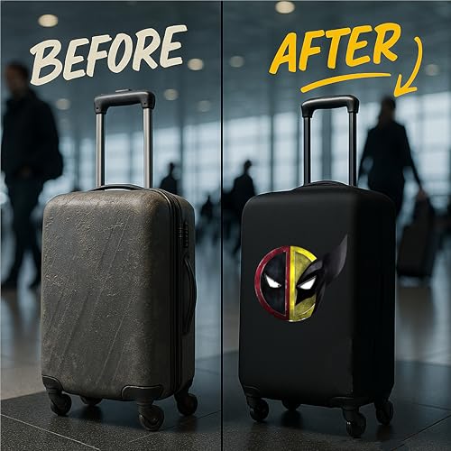 Image of WanderWraps Spendex Polyester Protective Luggage Cover | Hard Luggage Trolley Bag Cover | Washable | Dust Proof | Stretchable | M - 24 inch | Deadverine