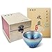 Yan Hou Tang - Water JianZhan Tenmoku Tianmu Royal Sole Tea Cup Bowl 45ml 1.6oz - Blue Indigo Dragon Scales Pattern Chinese 5 Elements Crafts Designer Collection Ceremony Handcrafted Glorious Change