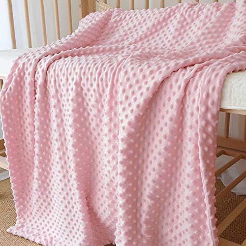 CREVENT Cozy Soft Fleece Warm Sherpa Backing Baby Throw Blanket for Infant Toddler Crib Cot Stroller Gift for Baby Girls (75cmX100cm Pink Dot) - Image 3