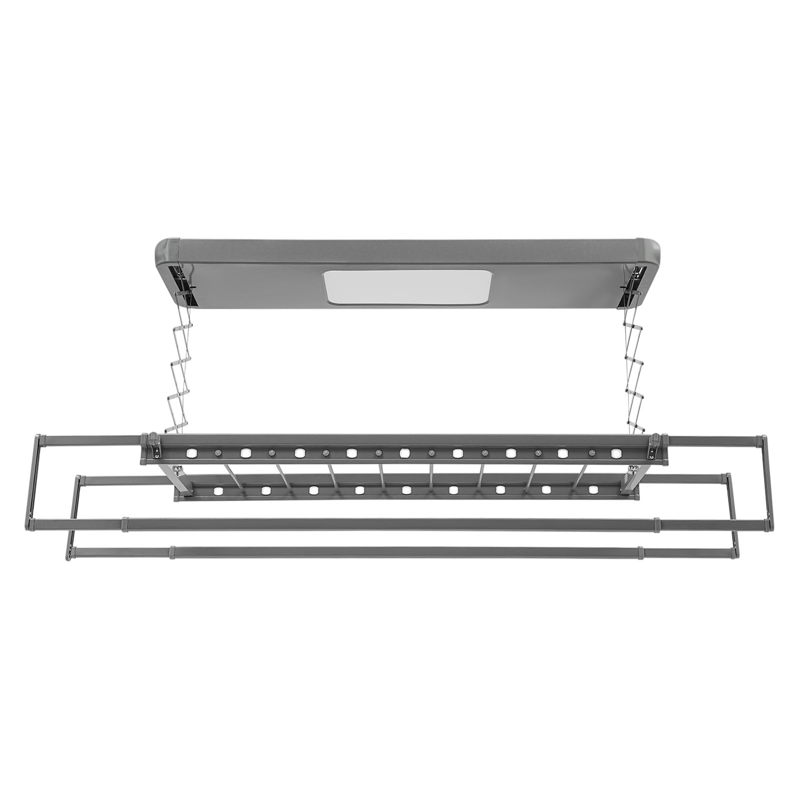 Étendoir à linge électrique mural avec télécommande, support de plafond, extensible et pliable, pour balcons, buanderies (gris)