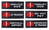 Antrix 6 Pieces EMT EMS Medical Dog Patch Service Dog/Therapy Dog/in Training/Do Not Pet/Emotional...