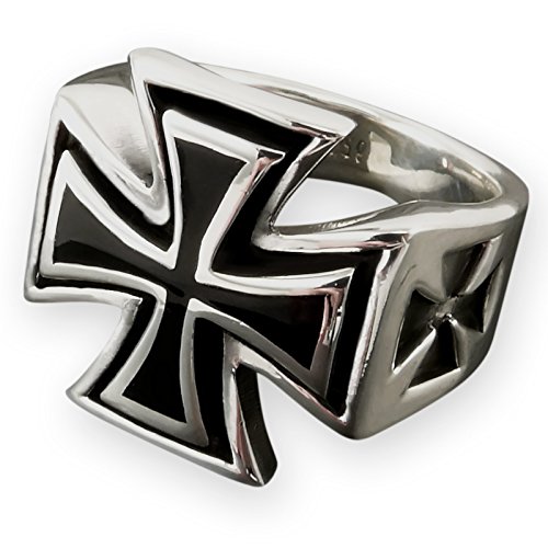 Fly Style Eisernes Kreuz Ring aus Edelstahl für Herren, Ring Grösse:18.1 mm