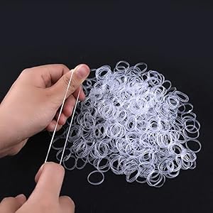 500 Pcs Clear Elastic Hair Bands for Women, Clear Hair Elastic Bands for Women, Elastic Bands to Beautify Your Hair…