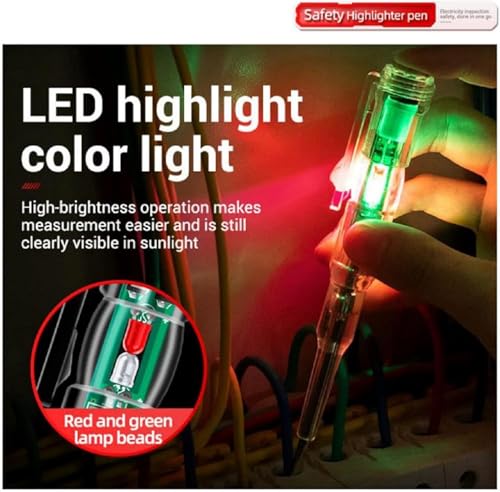 Image of 1 Pcs Electrical Tester Pen, 70-250V Induction Power Detector Pen Electrical Screwdriver Circuit Tester, Electrical Tester Pen with LED Color Light, Non-Contact AC Voltage Tester Pen.