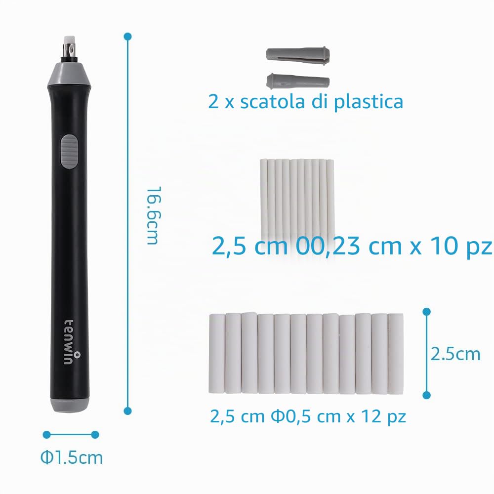 Kit gomme elettriche a batteria 22 pezzi intercambiabili per artisti schizzi