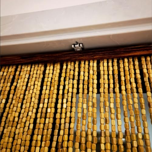 Rideau de porte en bois suspendu rétro pour placard, fenêtre et couloir vintage - 4