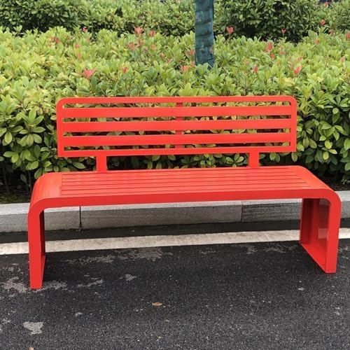 Heavy Duty Galvanized Outdoor Bench with Backrest – 2 Seater Garden Patio Poolside Furniture, Weather Resistant Design for Long-Lasting Comfort and Relaxation