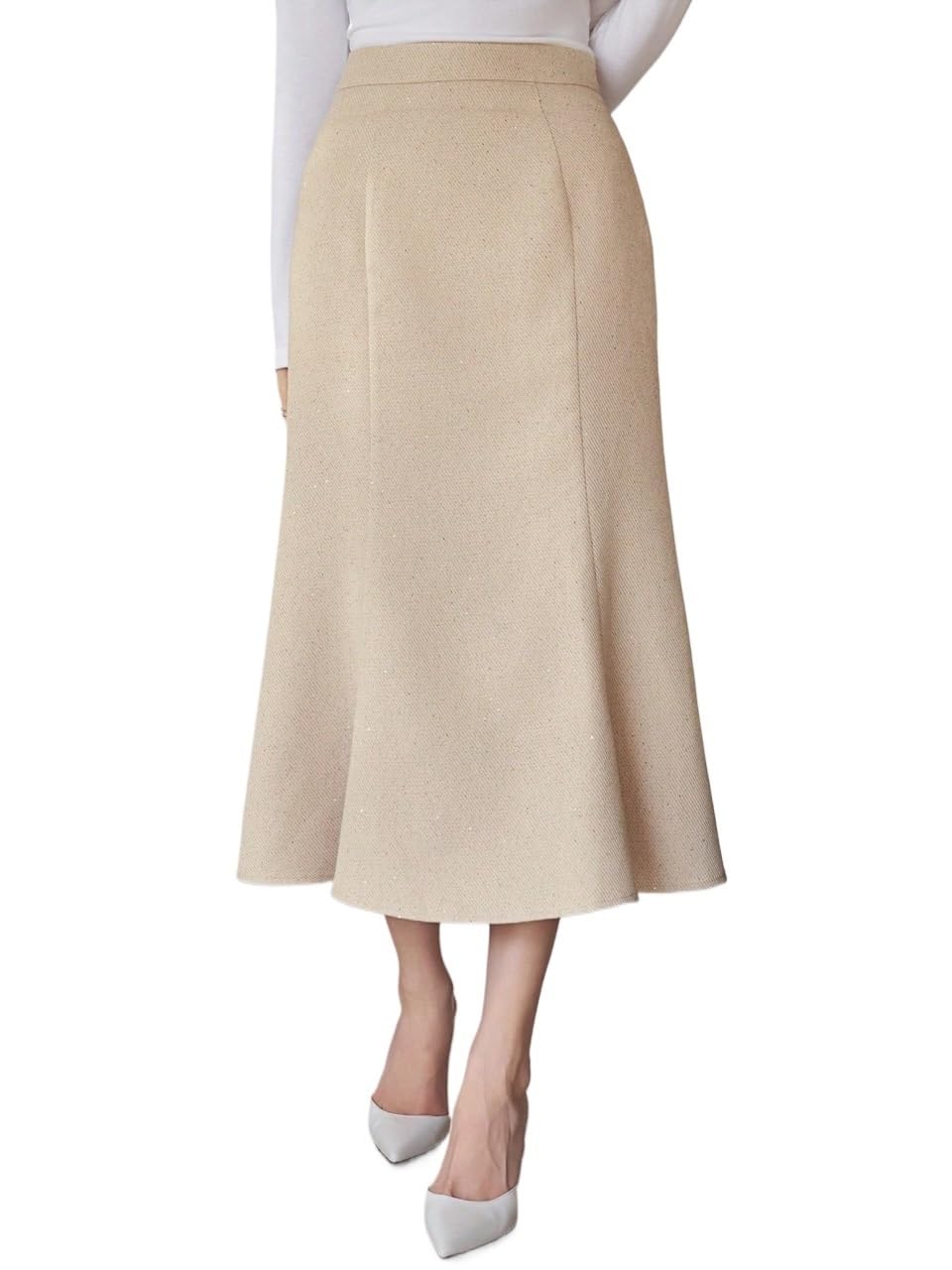Womens Trendy Elegant Solid Color Skirt Midi Skirt