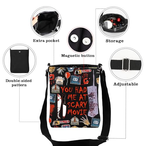 CMNIM Horror Merch Gifts You Had Me At Scary Movie Crossbody Bag TV Show Inspired Horror Gifts for Fans3