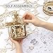 ROKR 3D Wooden Puzzle Carousel Model Building Kits Rotating 5-Horses Music Box Christmas Birthday Gift for Adults&Teens