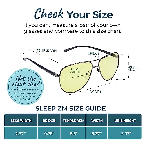 Image of Sleep ZM Blue Light Glasses for Screens & Gaming - 87% Yellow, Aviator
