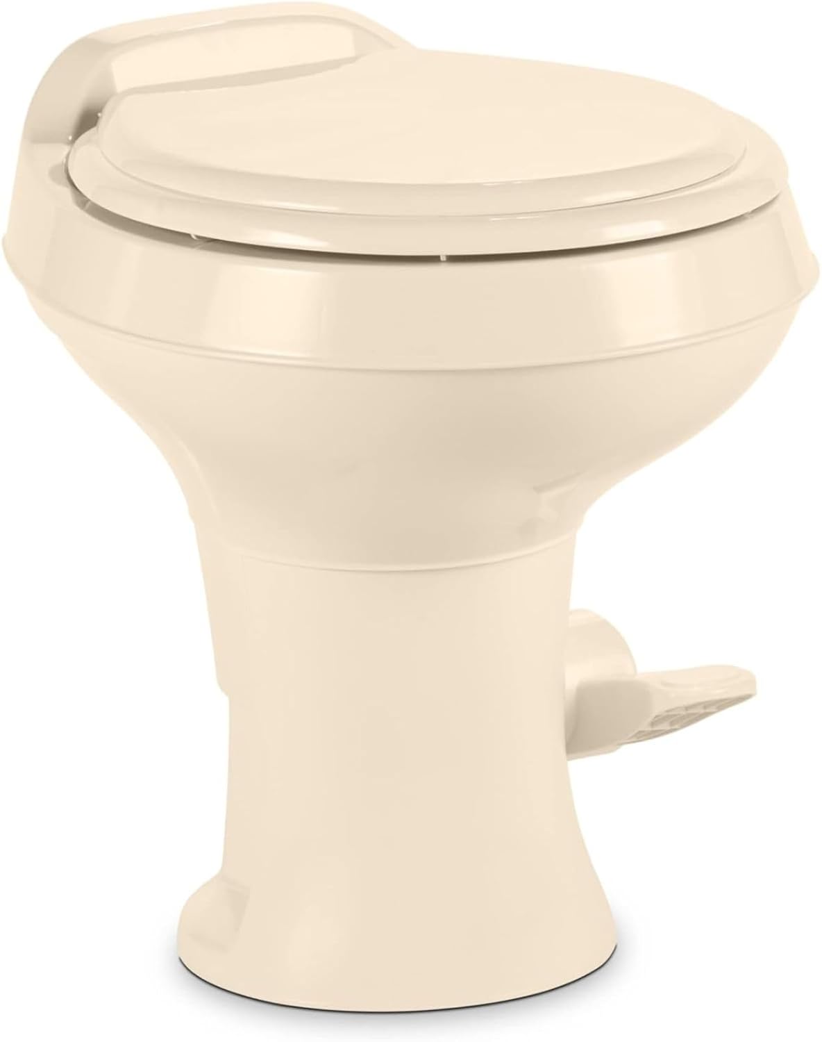 Dome-Tic Standard Height RV Toilet Bone | Low Profile Bathroom Toilet for Camper Motorhome Travel Trailer | 302300073