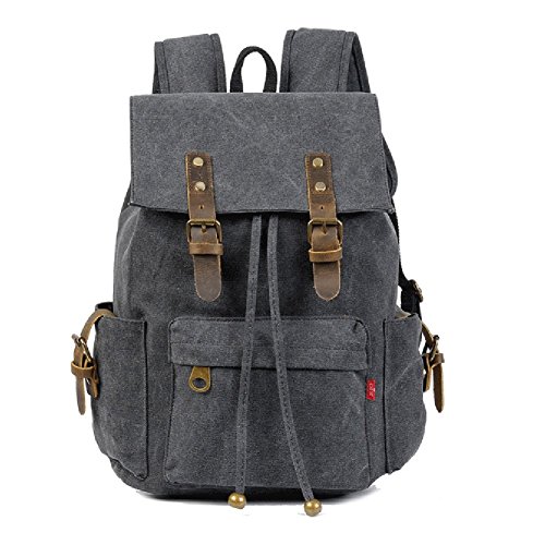 Yimidear Hombres y Mujeres Mochila de Lona Retro Bolso del Estudiante Bolsa de Viaje