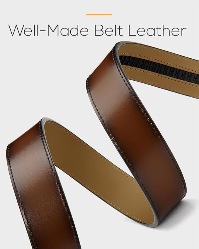Image of CHAOREN Ratchet Belt Replacement Strap 1 3 /8 inch, Leather Belt Strap for 40MM Slide Click Buckle