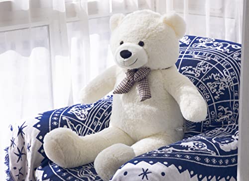 YunNasi Riesen TeddyBär XXL Teddy Bär Großer Kuscheltier Stofftier Plüschbär mit süßer Schleife 120cm