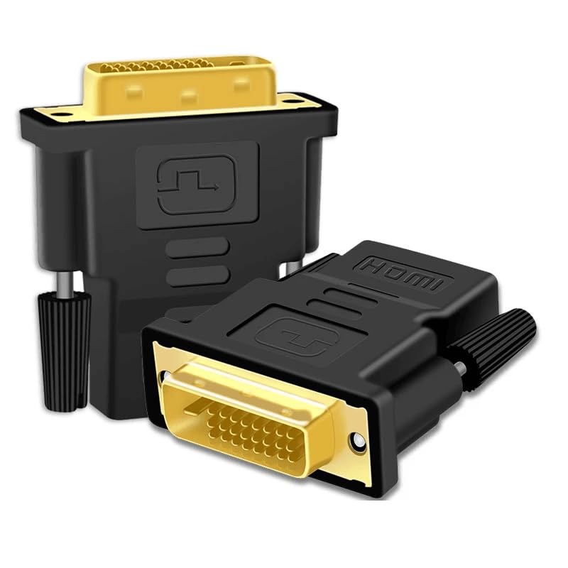 TECHZOCO Adaptador DVI a HDMI, Adaptador Convertidor Dvi-D Macho a HDMI Hembra, DVI-D 24+1 Macho a hdmi Hembra, WQXGA (2560 x 1600p), Apto para Tarjeta gráfica vídeo para PC, proyector, 1 Unidad
