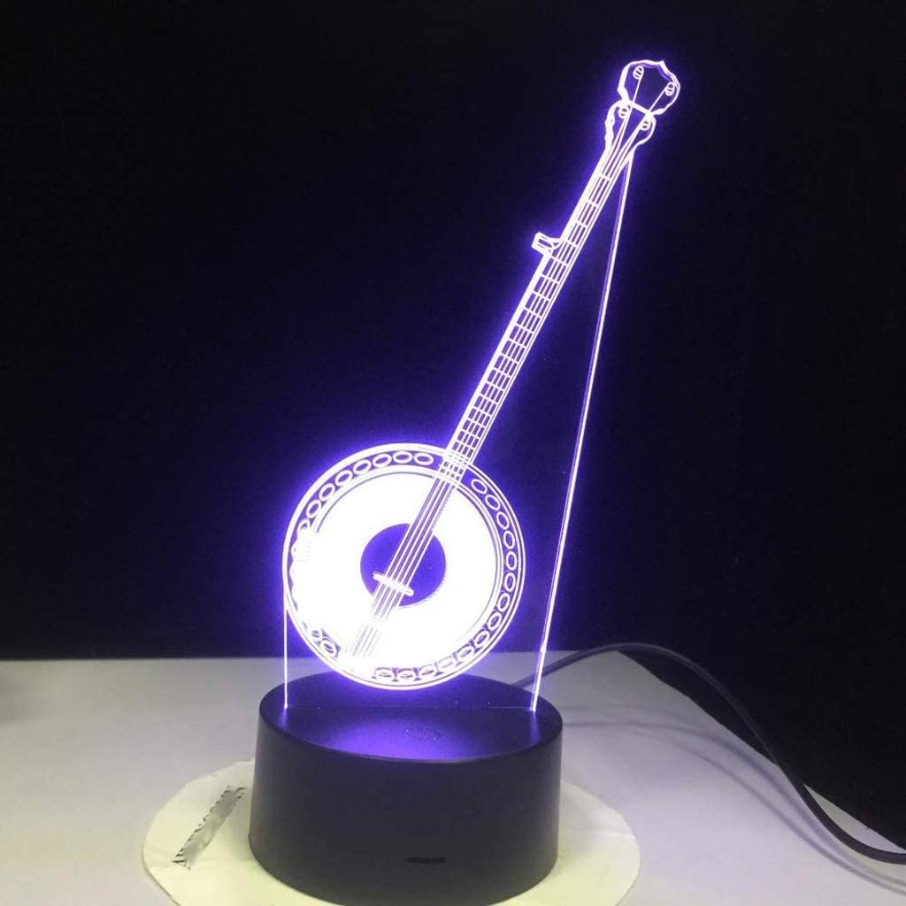 Lampka nocna, ładna lampa stołowa muzyk prezent 3D światło LED dekoracja domu lampka nocna