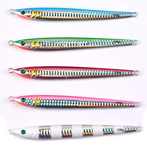 Lot de 5 leurres de pêche en Alliage de Plomb sans Logo LSB-Lere - 7 g / 10 g / 14 g / 17 g / 21 g / 28 g / 40 g / 60 g / 80 g / 100 g