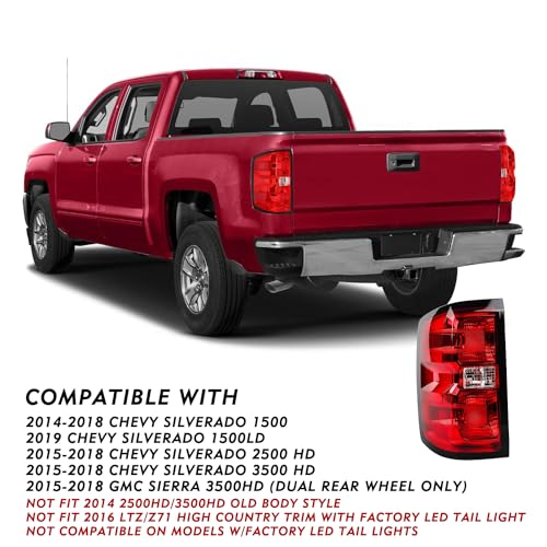 Image of TUSDAR Upgraded Lens Headlight and Tail Light Assembly Fit for 2014 2015 Chevy Silverado 1500 Pickup Truck OE Style Halogen Lamps Replacement Chrome Housing Amber /Driver & Passenger Side w /Bulbs