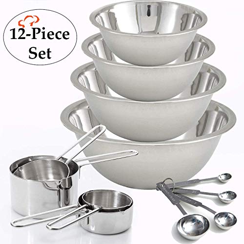 Set de 12 piezas de tazones y medidores de acero inoxidable miniatura 2