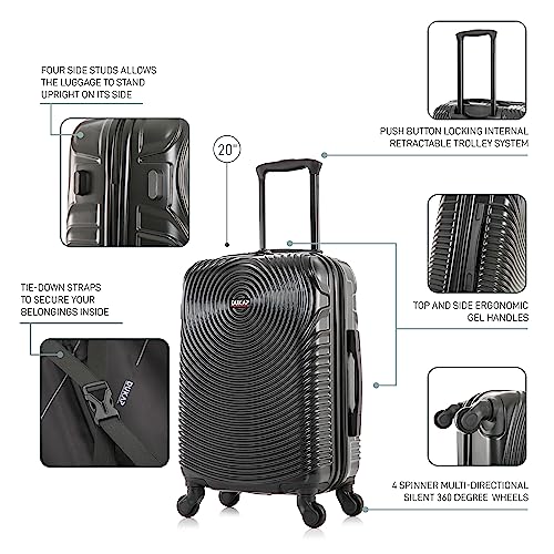 DUKAP INCEPTION Luggage with Spinner Wheels | Durable Lightweight Hardshell Suitcase, Travel Bag with Handle and Trolley, 20-Inch Carry On Small Luggage | Black3