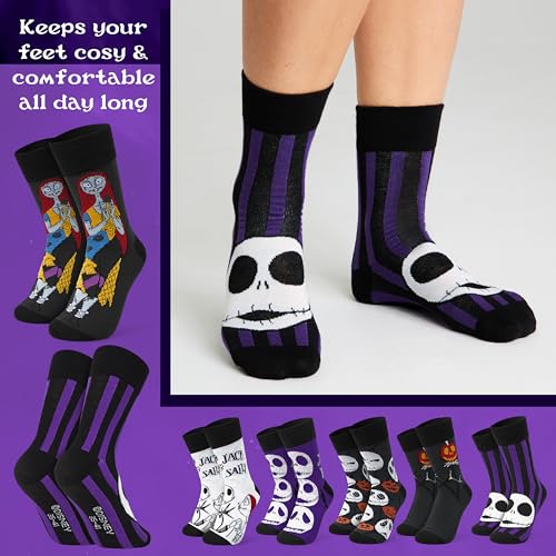 Image of Disney Socks 5 or 6 Pack, US Size 4‑9, Soft and Breathable Novelty Socks Gifts for Women, Wife, Girlfriend