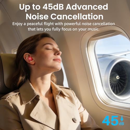 TOZO NC9 Hybrid Active Noise Cancelling Wireless Earbuds, 6 Mics ENC Clear Call, IPX8 Waterproof, in Ear Bluetooth 5.3 Headphones Stereo Bass Ear Buds 60H Playtime with LED Display 32 EQs via APP