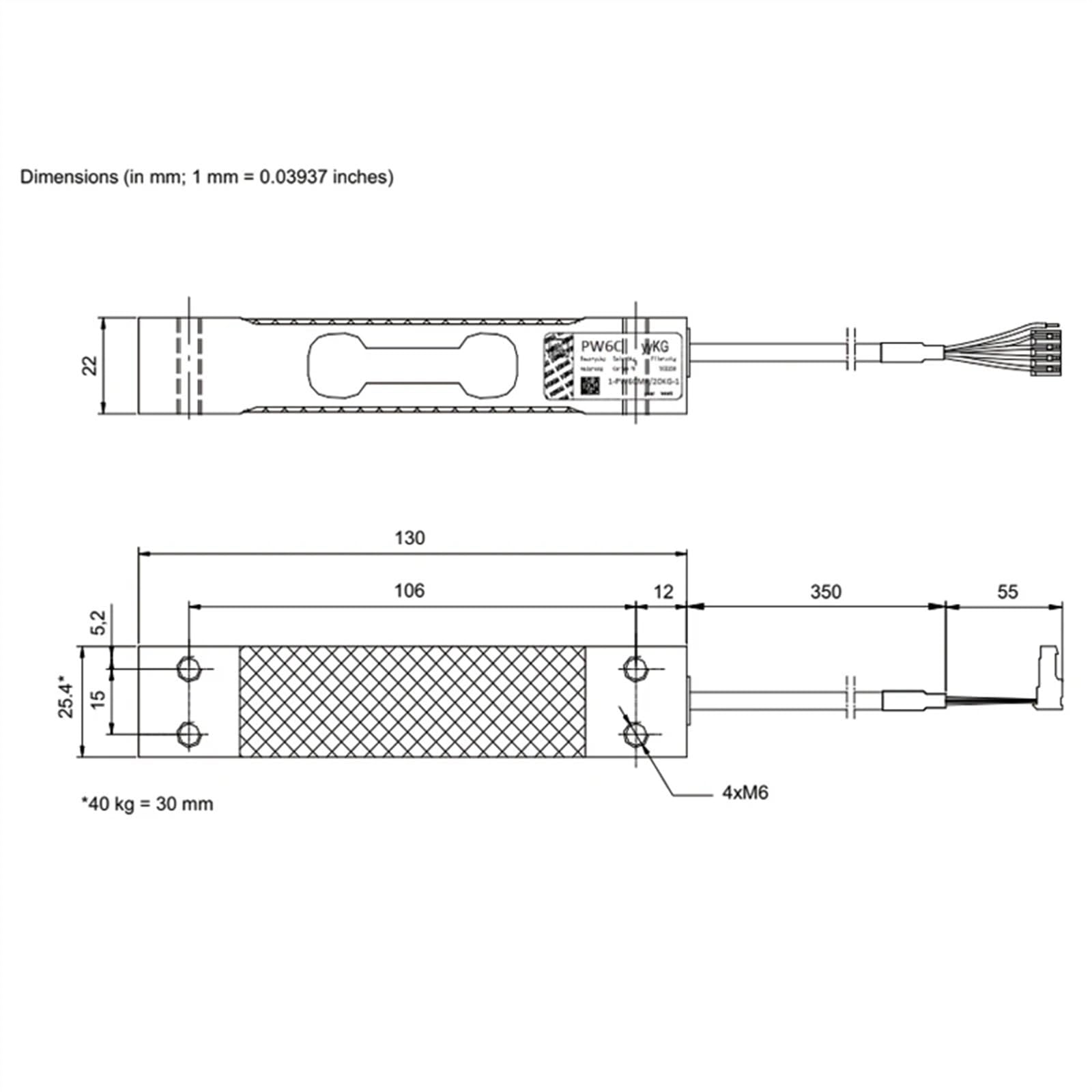 Cella di carico a Punto Singolo PW6C for la pesatura di carichi statici, Ideale for l'utilizzo in bilance da banco for Negozi e trasportatori(PW6CMR 40kg)