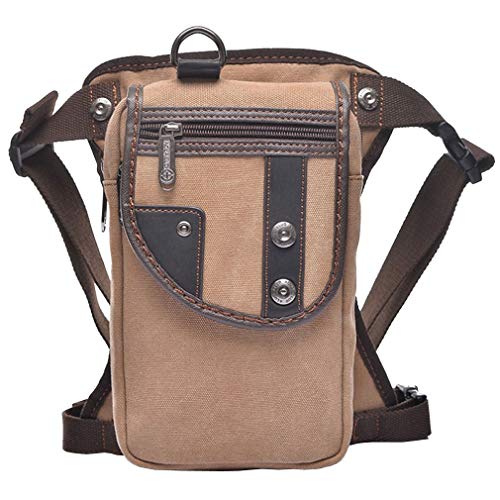 Xieben Lienzo Caer Bolsa De Pierna para Hombres Mujeres Motocicleta Montar En Bicicleta Ciclismo Multiuso Muslo Cintura Fanny Pack Viajes Deportes Pesca Caza Senderismo Camping Aire Libre