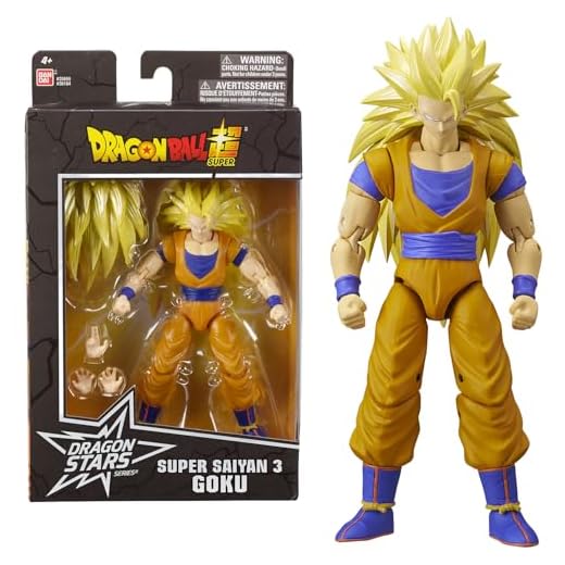 BANDAI - Dragon Ball Super - Dragon Stars Actionfigur 17 cm - Super Saiyan 3 Goku - Offizielle Dragon Ball Lizenz - Gelenkige Super Saiyan 3 Goku Figur - Spielzeug für Kinder ab 4 Jahren - 36184J