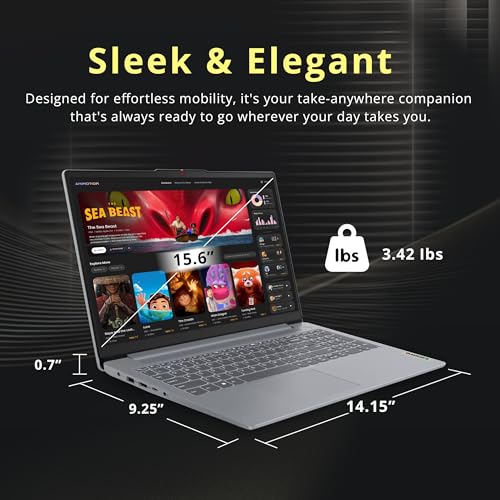 Image of Lenovo IdeaPad Slim 3 15.6 inch FHD Laptop, Intel Core i3-N305, 8GB LPDDR5, 1.12TB Storage(128GB UFS+1TB Docking Station Set), Intel UHD Graphics, Numeric Keypad, WiFi 6, Windows 11 Pro, Grey