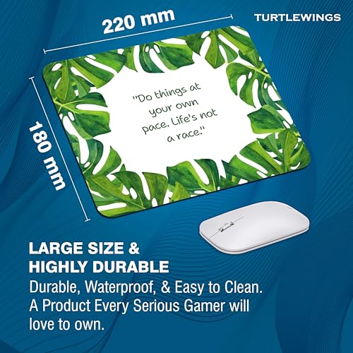 Image of TURTLEWINGS | Mousepad | Inspirational Quote Mousepad - 22x18 cm, 3mm Thick | Abstract Design Non-Slip Rubber Base | Office, Study & Gaming Use | Premium Smooth Surface 2 (Design 06)