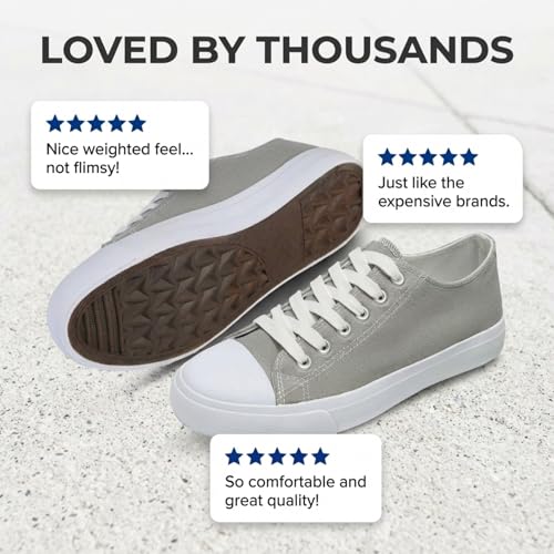 Image of Canvas Shoes for Women, Women's Fashion Sneakers | Casual Low Top, Lace Up, Rubber Sole, Canvas Upper, Cushioned Insole