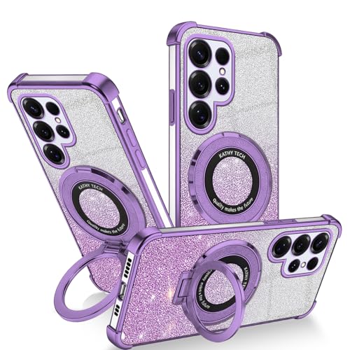 Coque Tecno Pova 5 Pro transparente à paillettes violettes en silicone