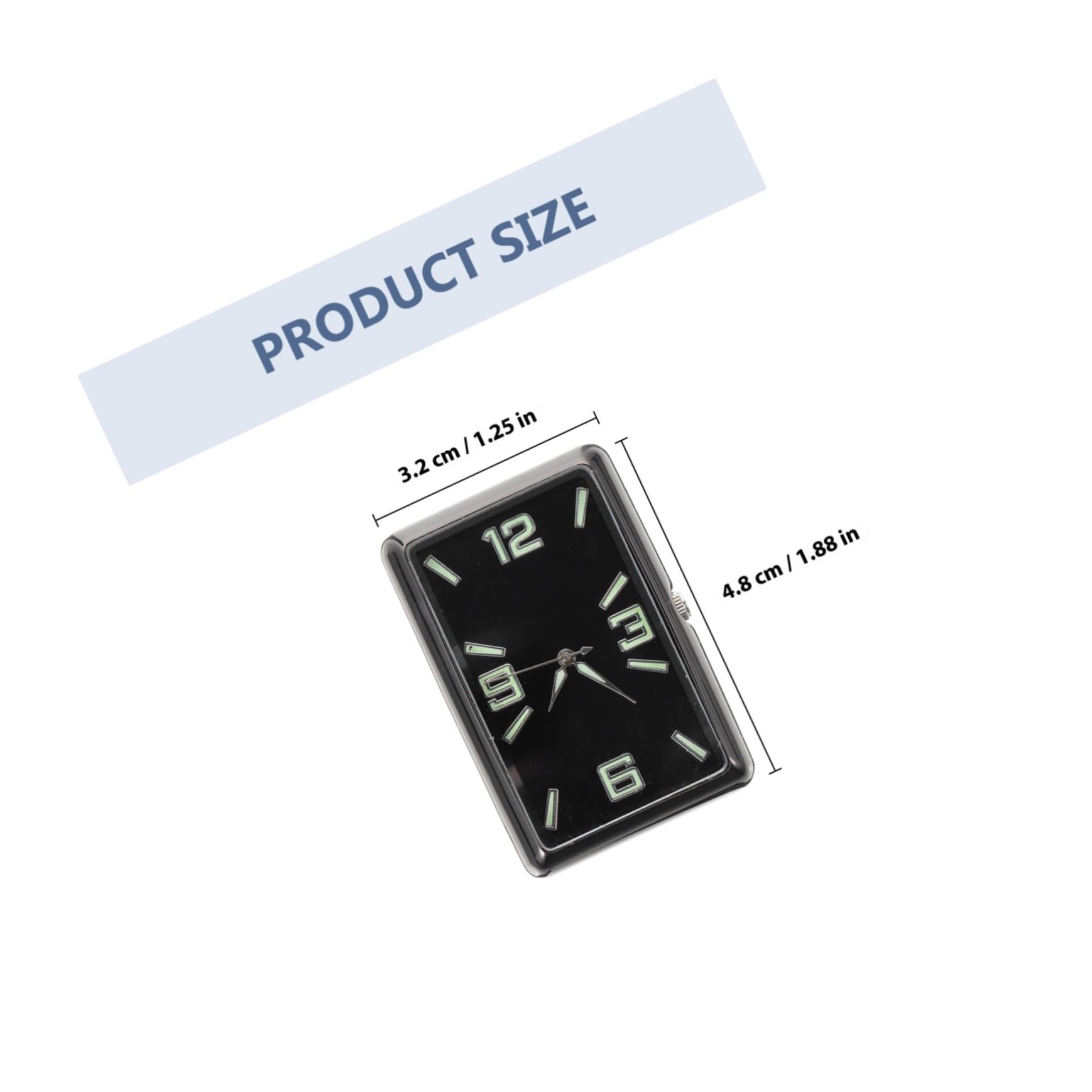 Reloj Analógico de Coche Cuadrado, Adorno para Tablero Negro