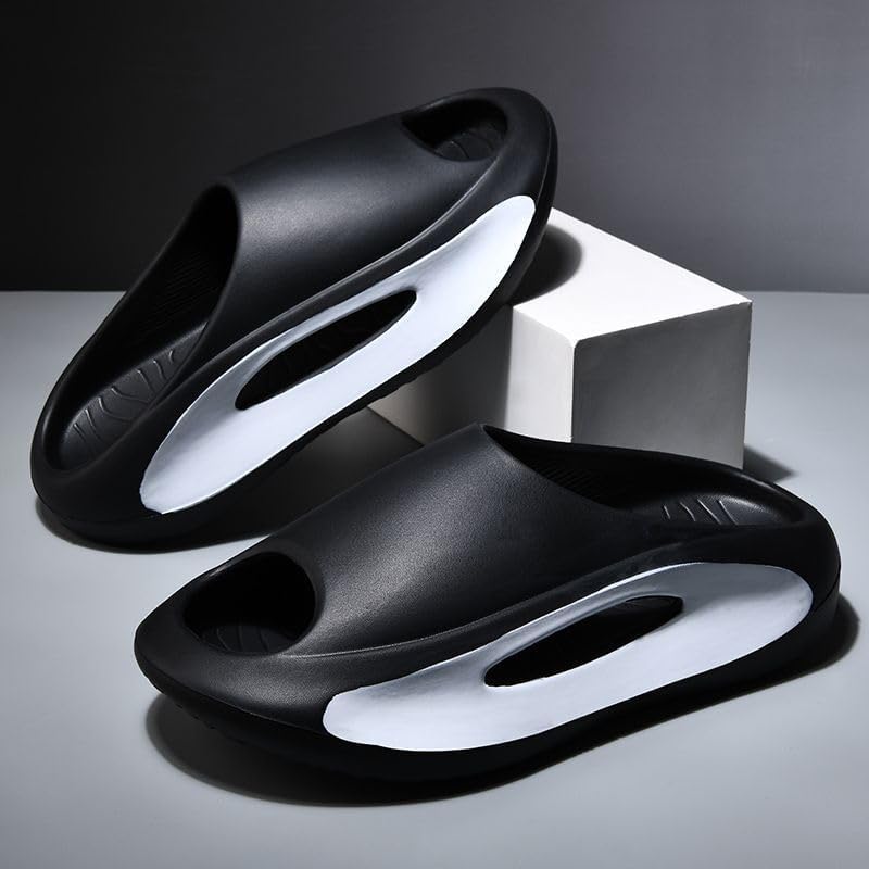 Men's fashionable slippers - Thick-soled slip-on sandals with EVA sole. Comfortable and lightweight. Suitable for daily indoor and outdoor wear.