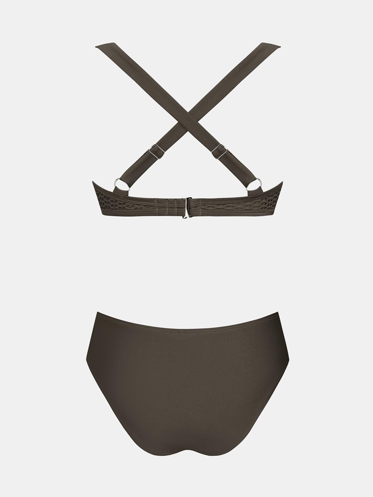 CUPSHE Damski zestaw bikini Push Up dwuczęściowy strój kąpielowy strój kąpielowy z fiszbinami top krzyż tył hak