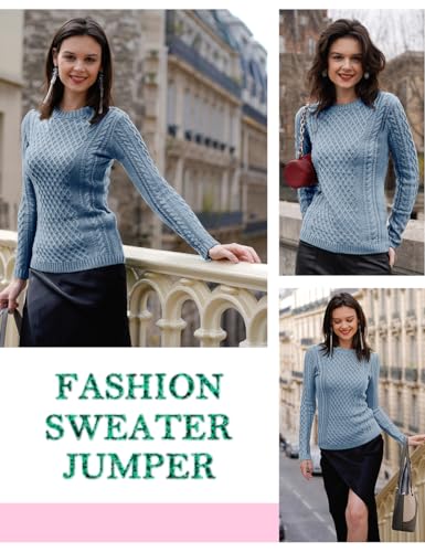 Image of v28 Women Crew Neck Knit Stretchable Elasticity Long Sleeve Sweater Jumper Pullover