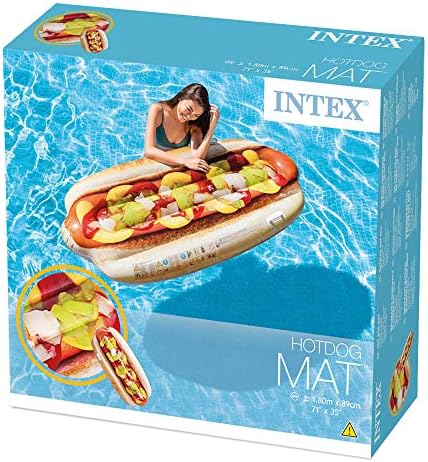Intex Inflatable Giant Hotdog Mattress Lilo 180cm x 89cm. Perfect for the pool.