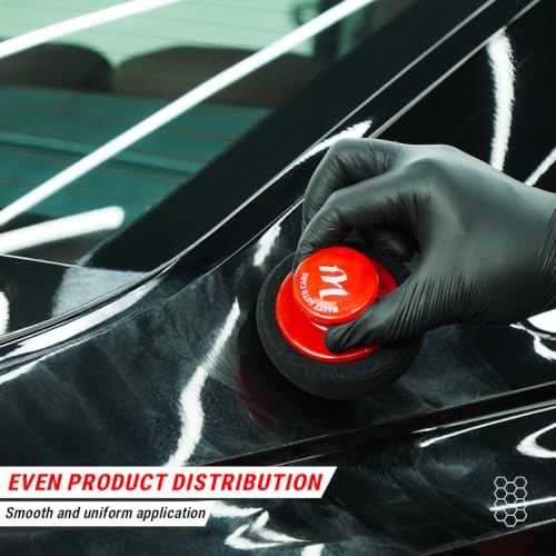 Image of Wavex Foam Applicator Pads with Handle - Set of 3 Foam Pads + 1 Handle | Soft, Even Application for Wax, Polish & Compounds | Car Detailing Applicator Pads