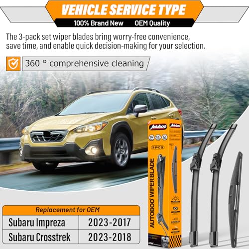 Image of AUTOBOO Windshield Wiper Blade Replacement for Subaru Crosstrek Impreza