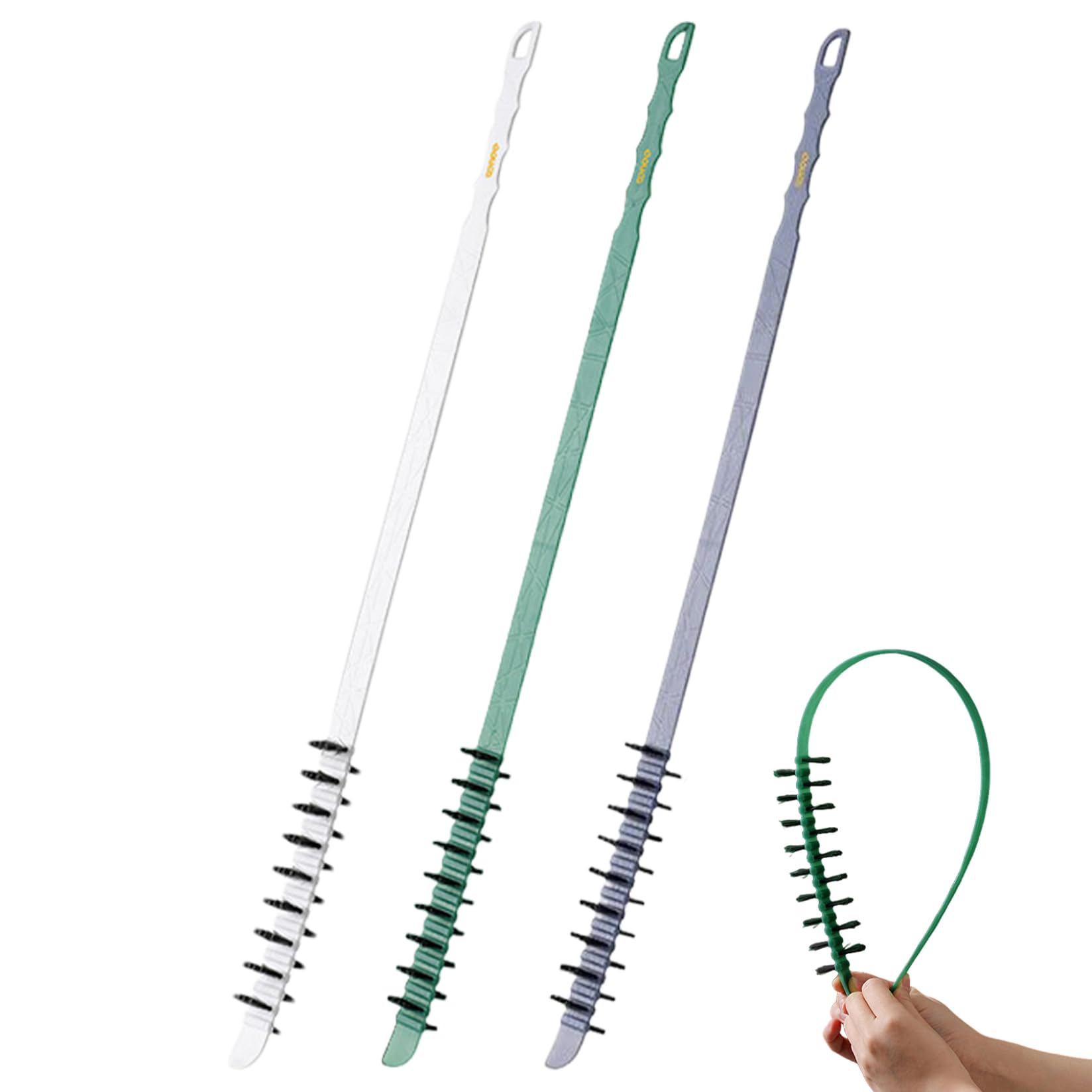 3PCS Washing Machine Cleaning Brush, Flexible Nylon Bristles Laundry Brush, 0.8x23.6in Effective Reusable Cleaning Tool for Washing Machine Drums Wash Cleaner Front Load Washer Cleaner