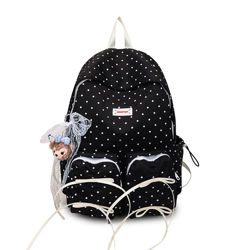 Women Laptop Backpack Large Capacity Oxford Cloth Travel Trip Bag (Black)