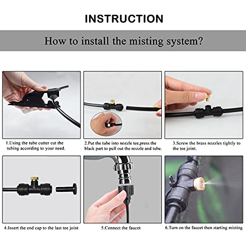 image for Hylaea Misting Cooling System, Patio Misting System 40 Feet, 1/4'' Mis