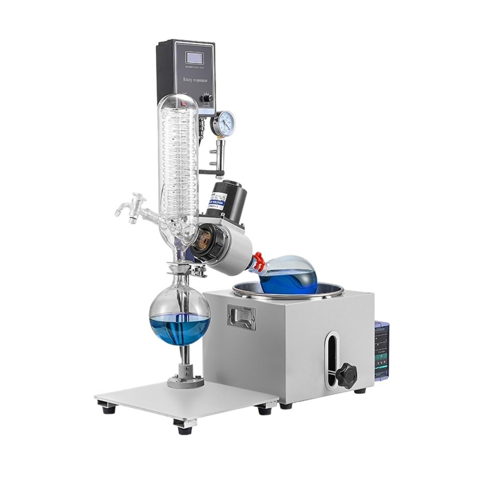 Laboratorium RE-201D Wyparka Obrotowa O Małej Objętości 0,25-2L Destylator Próżniowy Z Dekompresją Stabilna Rotacja ZwięKsza Parowanie(RE-201D 1L)