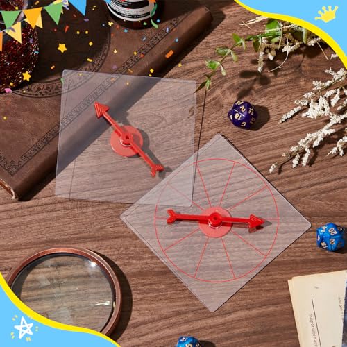Image of Gejoy 10 Pack Transparent Spinners Bulk for Classroom Clear Spinners Dry Erase Math Game with Rotating Arrow (Red)